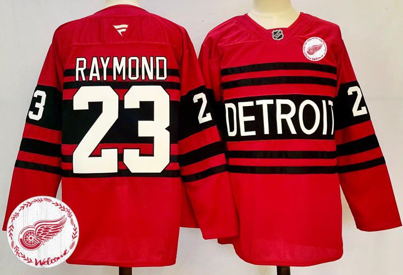 Men Detroit Red Wings #23 Raymond Red Fanatics 2025 NHL Jersey style 3